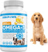 Omega 3 Fish Oil for Dogs, 180 Count Tablet Treats for Shedding, Skin Allergy, Itch Relief, Joint Health, Salmon Oil,