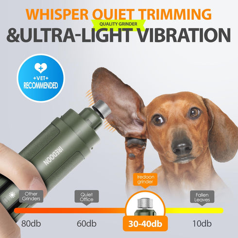 3-Speed 4 IREDOON Dog Nail Grinder Upgraded - Professional Super Quiet and Low Vibration Electric Pet Nail Grinder