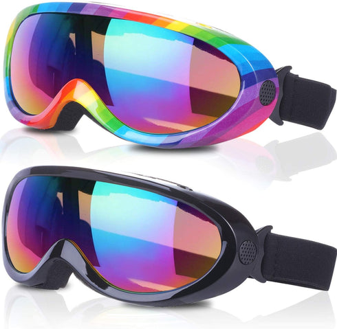 Ski Goggles, Pack of 2, Snowboard Goggles for Kids, Youth, Men