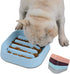 Healthy Slow Feeder Dog Bowl for French Bulldog - Striped Pattern, No Choking, Blue