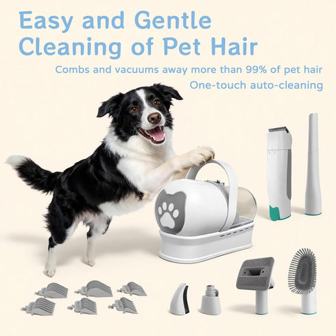 6 Dog Grooming Kit, Pet Grooming Vacuum with Pet Clipper Nail Grinder, Dog Hair Vacuum with Pet Grooming Tools for Dogs
