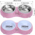 Soleebee Bling Crystal Rhinestones Pet Feeder/Bowls for Small Cats and Dogs (Pink)