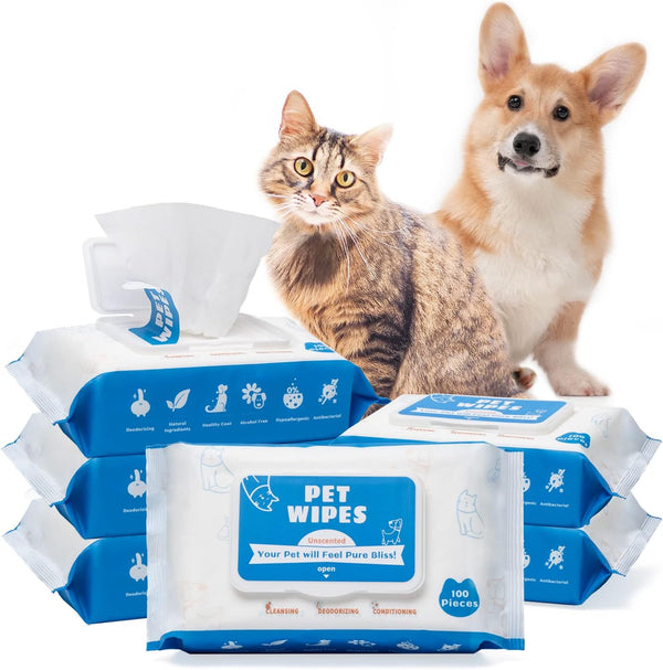 Dog Wipes for Dogs & Cats, 600 Count All-Purpose Cleaning Wipes for Quick Grooming of Bums, Body, Paws & Eyes