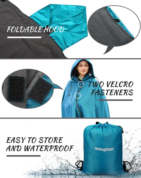 Outdoor Waterproof Camping Blanket, Hooded Fleece Windproof Blanket for Cold Weather Events