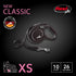 FLEXI New Classic Retractable Dog Leash (Tape), 10 ft, Extra Small, Black