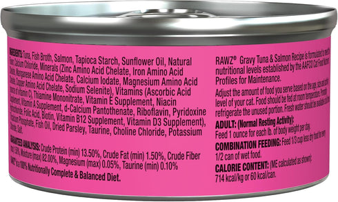 (3 (Pack 18), Rawz Natural Premium Minced Canned Cat Food in Gravy from Bone Broth - Made with Real Meat Ingredients No
