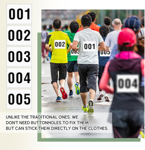 Honoson 1-200 7.5 6 Inches Country Adhesive Race Bibs x Competitor Numbers Running Race Number Tearproof Waterproof