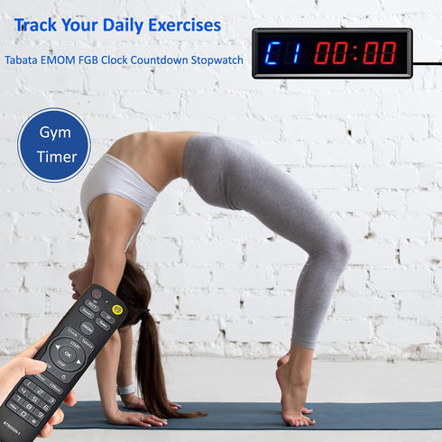 Count LED Interval Timer Down/Up Clock Stopwatch with Remote for Home Gym Fitness