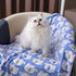 1 Pack 3 Blankets Super Soft Fluffy Premium Cute Elephant Pattern Pet Blanket, Blue Flannel Throw for Small Dog Puppy