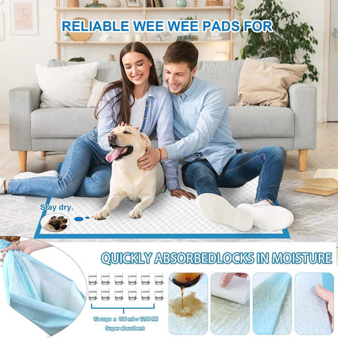 40"x40" 40 Count, Puppy Pee Pads for Dogs Extra Large Dog Pee Pads, Leak-Proof & Super Absorbent Dog Pee Pads, Thicken