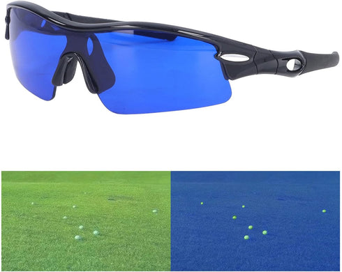 Golf Ball Finder Glasses, Polarized Blue Lens UV Proof Sun Protection Grass Filter