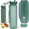 Hydracy Large Water Bottle with Time Marker - BPA Free Gym Bottle, Leak Proof with Fruit Infuser Strainer, Ideal for