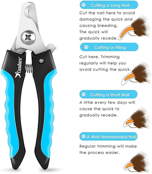Candure Dog Nail Clippers with Safety Guard, Professional Grooming Pet Nail Clipper