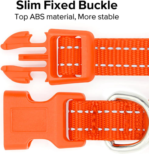 Light Up Rechargeable LED Dog Collar, Reflective Puppy Collar Lights for Small Breeds Dogs or Cats (Orange, XS