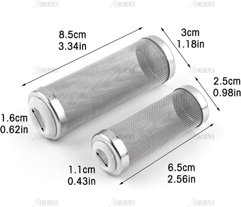 AUEAR, 2 Pack Stainless Steel Mesh Inflow Aquarium Filter Guard Intake Cover for Shrimp and Fish