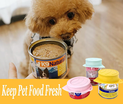 3 Pack Silicone Stretch Lids for Dog Cat Food Cans, Reusable Universal Size Covers for Medium and Large Cans