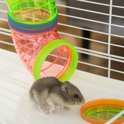5-Floor Large Twin Towner Play Tube Habitat Syrian Hamster Rodent Gerbil Mouse Mice Rat Wire Animal Critter Cage