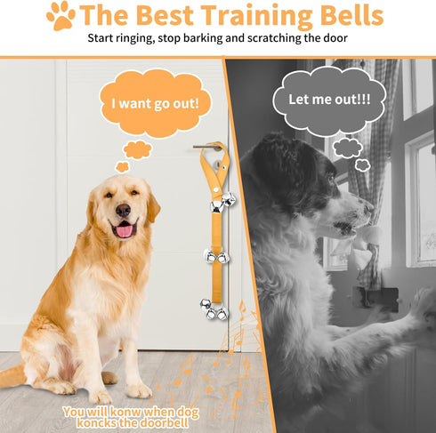 JIMEJV 3 Pack Communication Dog Doorbells, Pet Training Bells for Go Outside Potty Training and Device Large Loud Dog