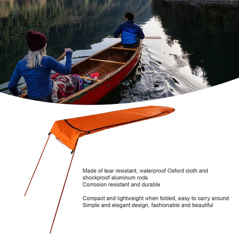 Kayak Sun Shade Canopy - Waterproof Oxford Fabric, Foldable Lightweight for Single Person Canoe