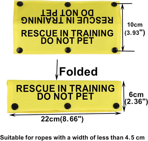 Funny Dog Leash Sleeve, "Rescue in Training" Do Not Pet Wrap Sleeve, Pet Birthday Gift (Rescue in Training-YE Sleeve)