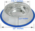 Set of 2 Etched Stainless Steel Dog Bowls, 32oz Each with Non-Skid No-Tip Silicone Ring, Easy to Clean