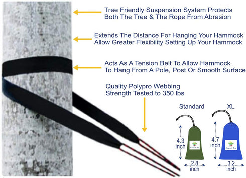 Hammock Bliss XL Extra Long Tree Straps - Hang Any Hammock with Ease - Super Strong & Durable - Quality You Can Trust - Only 5 oz / 138 Grams - Set of 2 Straps by Hammock Bliss