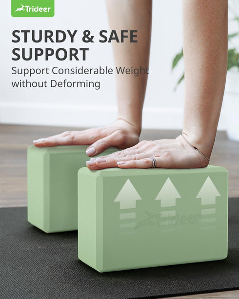 Trideer Yoga Block - Soft Non-Slip Premium Foam Blocks, Lightweight, Odor Resistant, Supportive Yoga Accessories