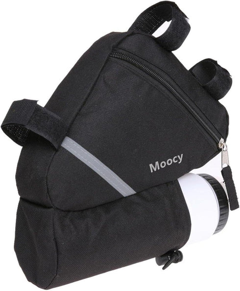 MOOCY Ultralight Reflective Bicycle Triangle Frame Bag with Water Bottle Pouch