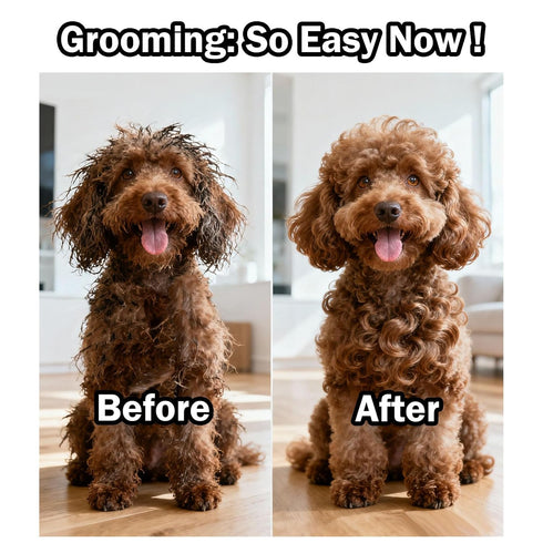JENFOSLAN (4PCS, Slicker Brush for Dogs, Professional Dog Grooming Brush for Golden Doodle & Poodle - Deshedding Dog