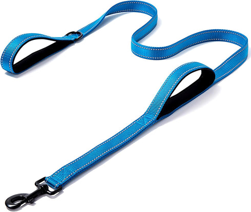 Heavy Duty Dog Leash with 2 Handles, Padded Traffic Handle for Extra Control, 6ft Long for Medium to Large Dogs