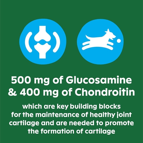 GREENIES Supplements, Hip & Joint Supplements for Dogs with Glucosamine and Chondroitin, 30 Count Chicken-Flavor Soft