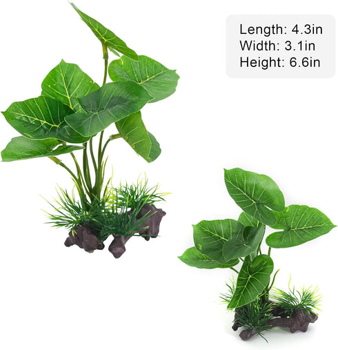 Aquarium Plants, 6.6 Inch Plastic Artificial Plant, Goldfish Stone Cave for Betta Fish Hides/Rest