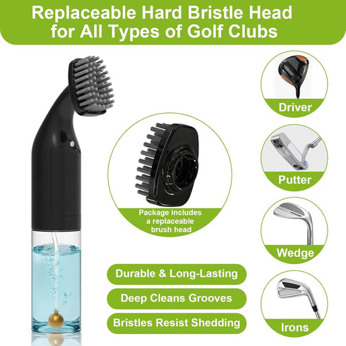 5oz Kiss Core Electric Golf Club Cleaner Brush: AA Battery Powered for Effortless Cleaning - Golf Club Brush for Golf