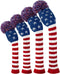 Scott Edward Knitted Golf Head Covers 4PCS, Handmade Fit for Driver and Fairway Woods with Long Neck Pom Pom