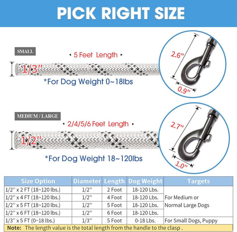 BAAPET Dog Leash with Comfortable Padded Handle, Highly Reflective Threads for Small Medium and Large Dogs (6FT-1/2'',