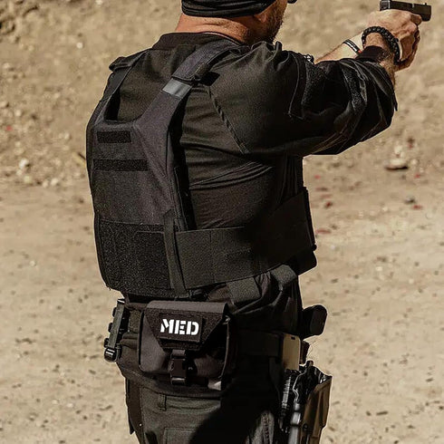 PETAC GEAR Tactical Rip Away Medical Pouch, Tear Off First Aid IFAK Pouch, Molle & Belt Horizontal Emergency Bag