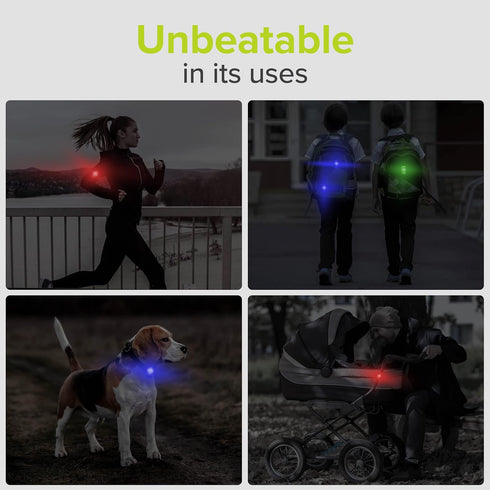 VELMIA Running Lights for Runners (2 Pack) for Maximum Safety Through Visibility I Clip On Strobe Reflective Running Gear for Runners, Dogs, Bike, Walking, LED Running Light, Bike taillight, Stroller… by VELMIA