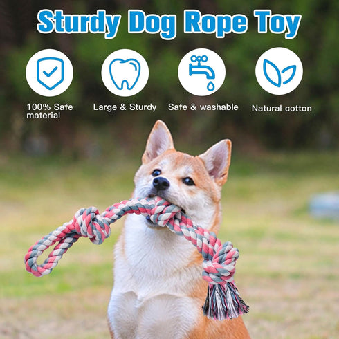 UPSKY 2 Pack Nearly Indestructible Dog Rope Toys for Medium to Large Breeds, Dental Chew Toys