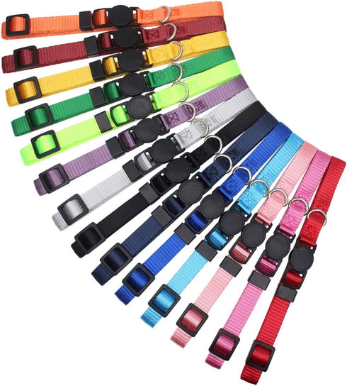 YOY 14 pcs/Set Soft Nylon Puppy Whelping ID Collars, Adjustable Breakaway Litter Collars for Breeders