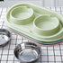 Double Dog Cat Food Bowls - Stainless Steel Pet Bowls with Non-Skid PP Station, No-Spill Feeder for Dogs