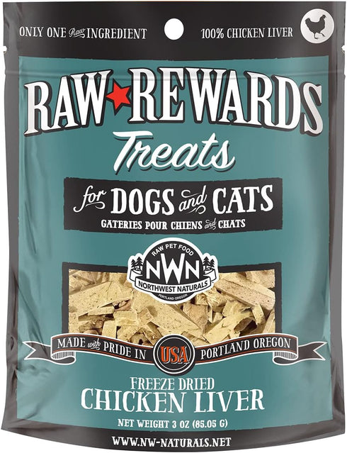 Northwest Naturals Raw Rewards Chicken Liver Treat, 3 Ounce