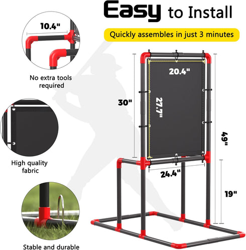 Set Baseball Strike Zone Target for Plastic Balls Compatible with Wiffle Ball and Blitzball Pitching Training Strike