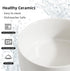 Non-Slip Ceramics Dog Bowl, Small and Medium Dog Feeding Bowl, 6in White Dog Dish for Food and Water