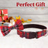 Malier Christmas Classic Plaid Dog Collar with Bow Tie, Adjustable Buckle for Small Medium Large Pets