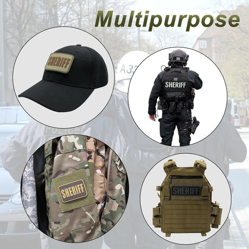 Sheriff Vest Patch Cool Subdued Gray 2x4 inches for County Sheriff Department Tactical Molle Vest