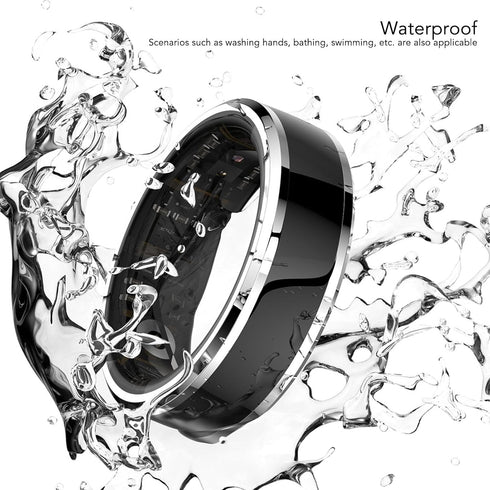Waterproof Ceramic NFC Ring, Smart Ring Health and Fitness Tracker, Sleep Heart Rate Oxygen Monitor, Wide Surface