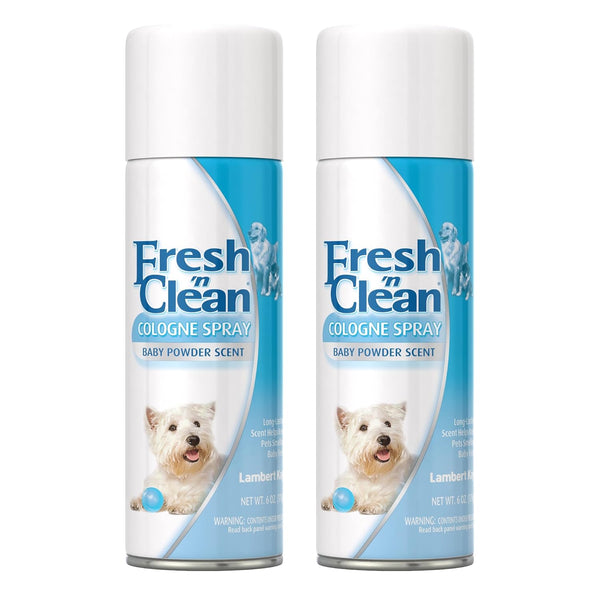 PetAg Fresh ’n Clean Cologne Spray | Baby Powder Scent | 6 oz, Pack of 2 for Odor Control & Freshness