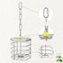 Hypeety Parrot Foraging Feeder, Stainless Steel, 4.09 x 4.09 x 3.85 in, Bird-safe, Dishwasher Safe, Filled with Nuts,