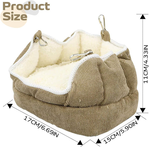 QBLEEV Bird Nest House Winter Warm Bed for Cage, Hanging Hammock Snuggle Hut Tent for Parrot Accessories