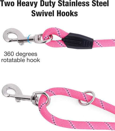 Long Dog Leash for Training, 16FT/30FT/50FT, Reflective with Lockable Hook, Heavy Duty Lead for Large Medium Small Dogs